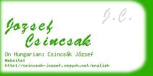 jozsef csincsak business card